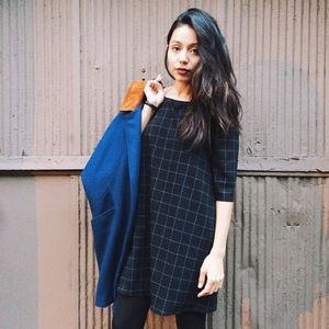 American Apparel Grid Print Tent Dress